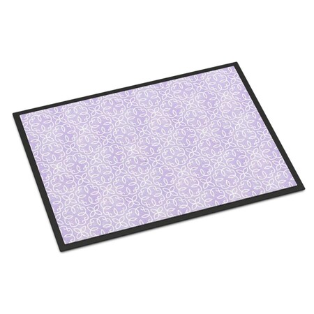 Jensendistributionservices Gemoetric Circles on Purple Watercolor Indoor or Outdoor Mat, 24 x 36 in. MI2550846